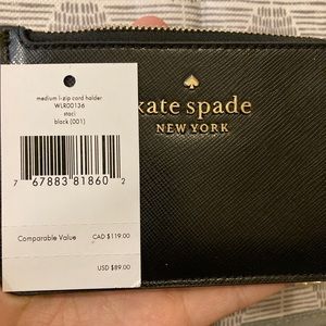 Kate Spade NWT staci medium l-zip card holder